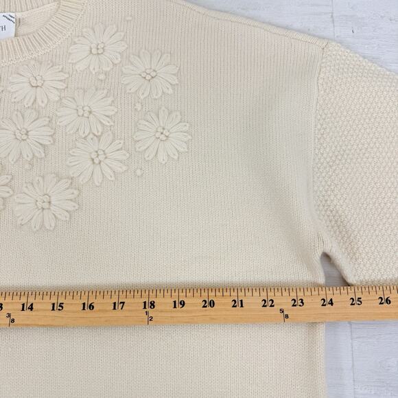 Tuckernuck Hyacinth House Francine Sweater Size XL Embroidered Flowers Cream - Picture 12 of 16